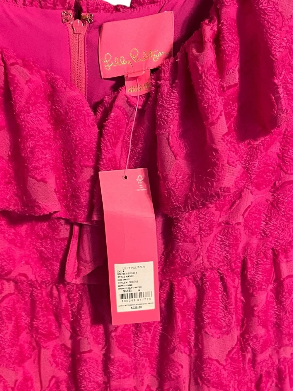 Lilly Pulitzer Emie Berry Soiree Ruffle Mini‎ Dress NWT Size 4